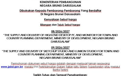 Bilangan Sebutharga : 08/2026/2027 dan 09/2026/2027